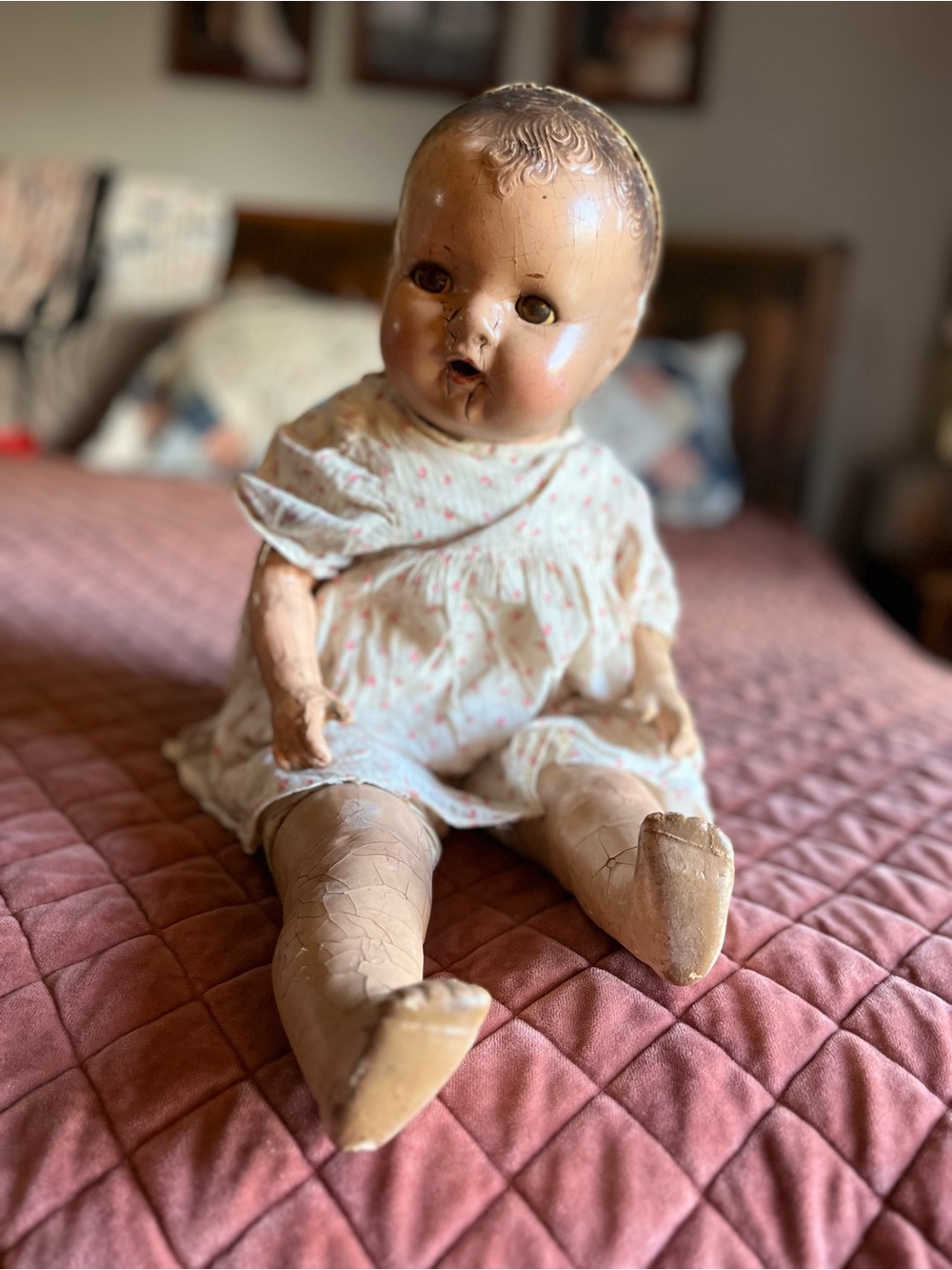 Antique Vintage Composition Baby doll early 1930s